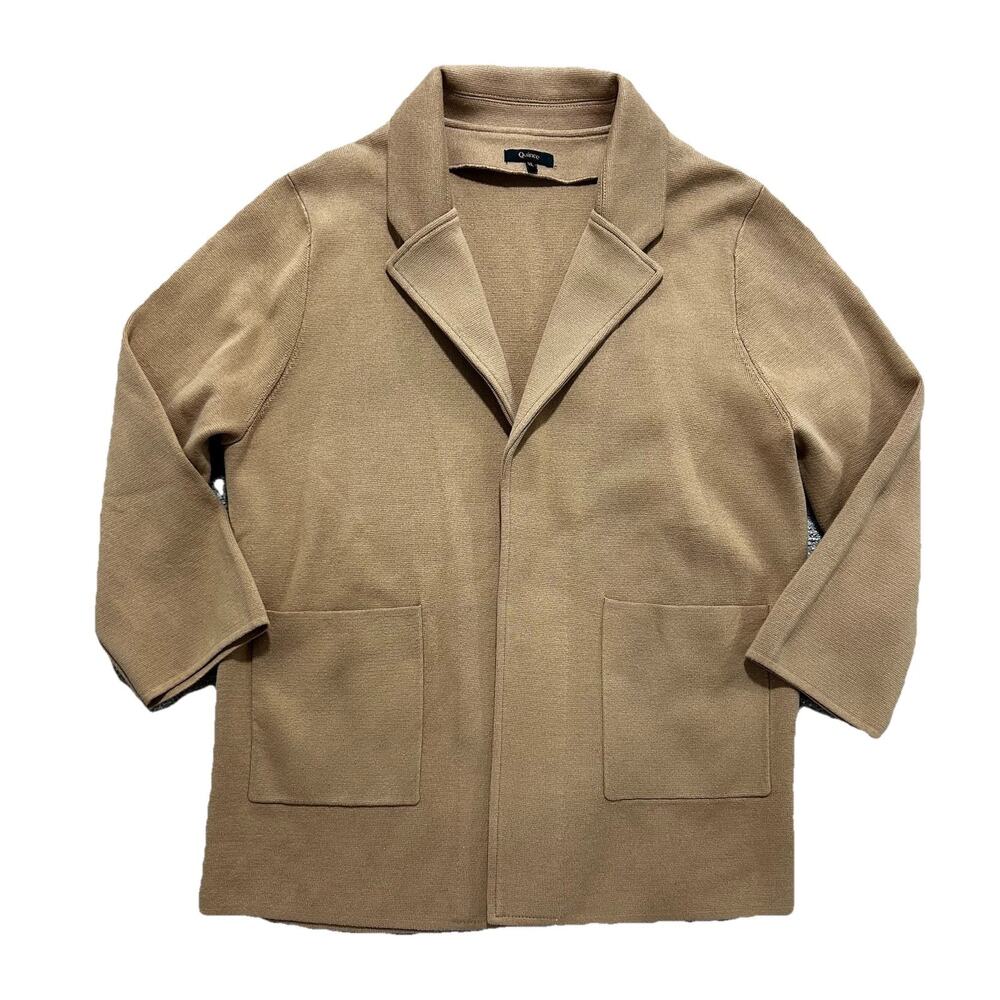 Quince 100% Organic Cotton Knit Blazer |Camel | Women’s XL